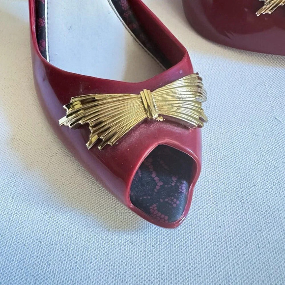 MELISSA X JASON WU LADY DRAGON HEEL - MERLOT 10 - Picture 3 of 11